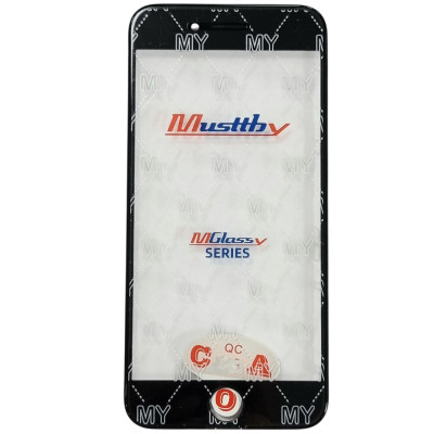 Скло фронтальне c OCA-пленкой iPhone 7, чорне з рамкою, з олеофобним покриттям, з сіткою динаміка, оригінал Musttbay