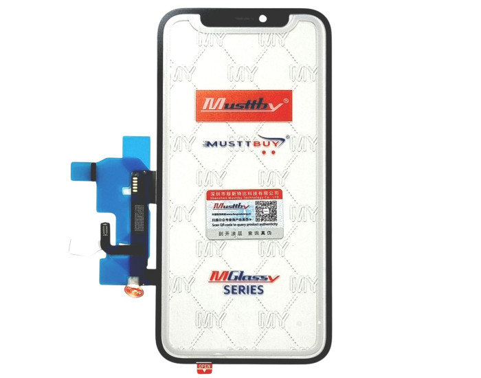 Сенсор Apple iPhone 12 /12 Pro з OCA, з рамкою без мікросхеми, чорний, Musttby
