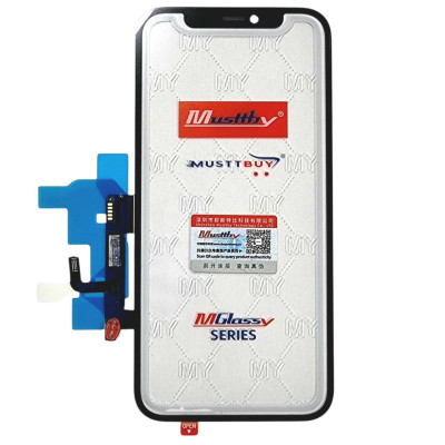 Сенсор Apple iPhone 12 /12 Pro, с OCA-пленкой, с рамкой с микросхемой, черный Musttby
