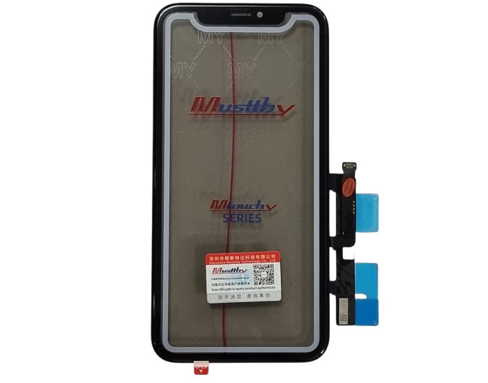 Сенсор Apple iPhone XR, з OCA, з рамкою з мікросхемою. чорний POLARIZED Musttby