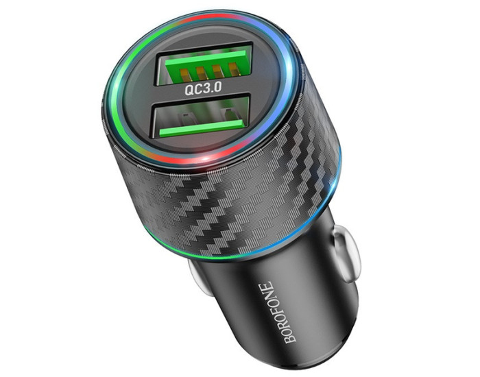 Автомобильное зарядное устройство Borofone (BZ21A) Brilliant 36W QC3.0 (2 USB-A) черный