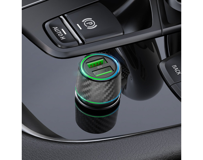 Автомобильное зарядное устройство Borofone (BZ21A) Brilliant 36W QC3.0 (2 USB-A) черный