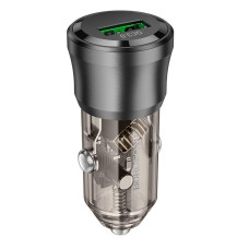 Автомобильное зарядное устройство Borofone (BZ23) 18W QC3.0 (1USB) transparent с кабелем Micro черный
