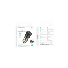 Автомобильное зарядное устройство Borofone (BZ23) 18W QC3.0 (1USB) transparent с кабелем Micro черный
