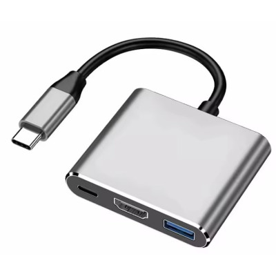 Переходник USB-C 3 in1 (HDMI+PD+USB) 4K