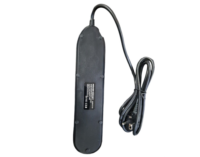 Сетевой фильтр WUW C133 на 3 розетки и 4USB, черный 2,1A / 2м