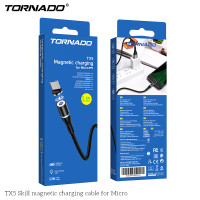 Кабель-магнітний Tornado TX5 MicroUSB 2.4A Black 1m