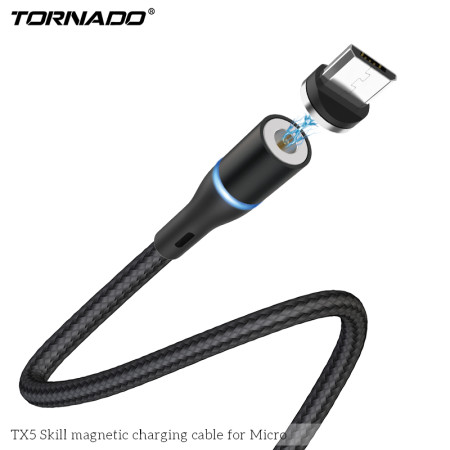 Кабель-магнітний Tornado TX5 MicroUSB 2.4A Black 1m