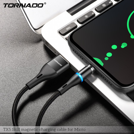 Кабель-магнітний Tornado TX5 MicroUSB 2.4A Black 1m