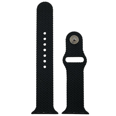 Ремешок для Apple Watch Series Soft Touch плетеный 38/40/41/42 (ser.10) mm. Black
