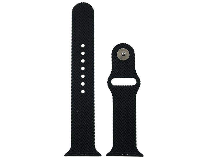 Ремешок для Apple Watch Series Soft Touch плетеный 38/40/41/42 (ser.10) mm. Black