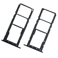 Держатель SIM-карты для Sаmsung A015, A01, Dual sim, черный (Класс А)