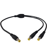 Кабель питания для роутера/модема 1 DC на 2 DC (5.5x2.1) Черный