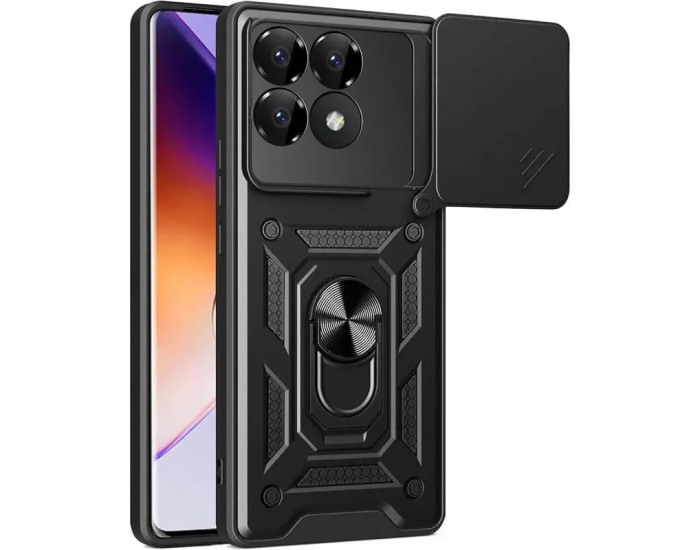 Чехол-Ударопрочный Camshield Serge Ring Xiaomi Poco F7 Pro, Черный