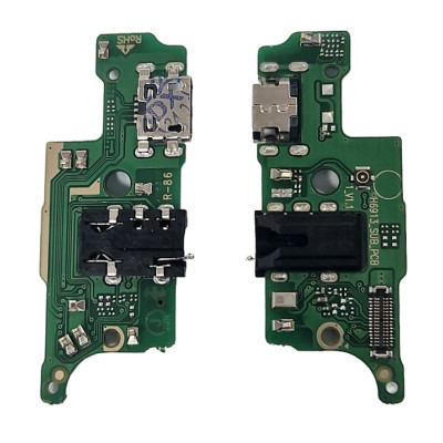Шлейф для Tecno Spark 8P, коннектора зарядки, микрофона, с компонентами, High Copy