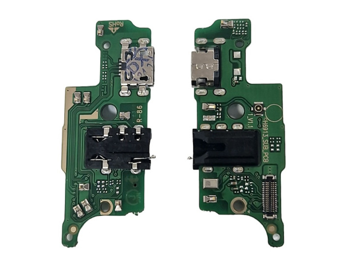Шлейф для Tecno Spark 8P, конектора зарядки, мікрофона з компонентами, High Copy