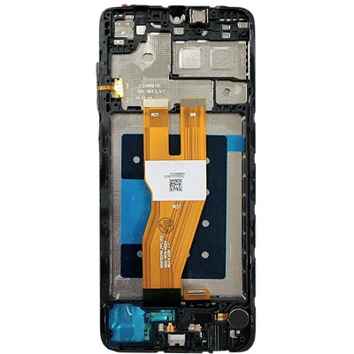 Дисплей с сенсорным экраном (модуль) Samsung A055 Galaxy A05, черный, с рамкой, сервисная упаковка, оригинал GH81-24189A