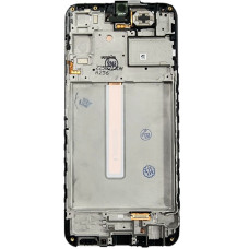 Дисплей с сенсорным экраном (модуль) Samsung A256 A25, черный с рамкой, сервисная упаковка, оригинал, Amoled, GH82-33214