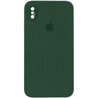 Чохол-силікон оригінал Square Cover Soft Matte Full Camera iPhone X/XS (Зелений / Cyprus Green)