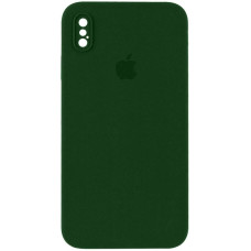 Чехол-силикон оригинал Square Cover Soft Matte Full Camera iPhone X/XS (Зеленый / Army green)