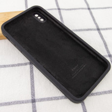 Чехол-силикон оригинал Square Cover Soft Matte Full Camera iPhone X/XS, черный