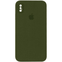 Чехол-силикон оригинал Square Cover Soft Matte Full Camera iPhone X/XS Dark green (Зеленый / Dark Olive)