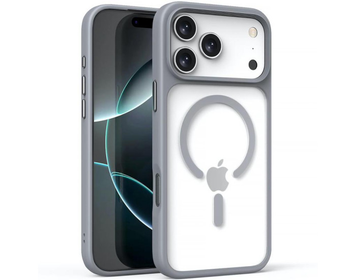 Чехол-силикон Metal Buttons with MagSafe Apple iPhone 17 Pro Max, Серый