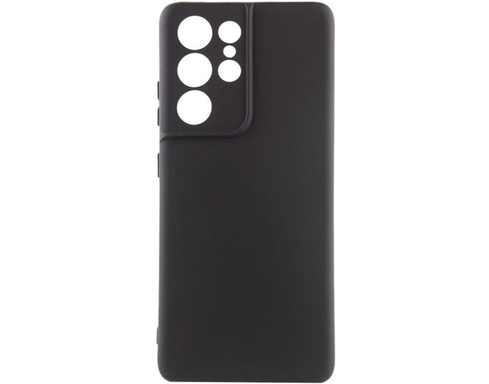Чохол-силікон Getman Liquid Silk Full Camera Samsung Galaxy S21 Ultra (Чорний / Black)