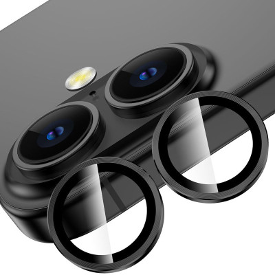 Защитное стекло Camera Metal на камеру iPhone 16 / 16 Plus Black