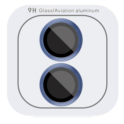 Защитное стекло Camera Metal на камеру iPhone 16 / 16 Plus Blue