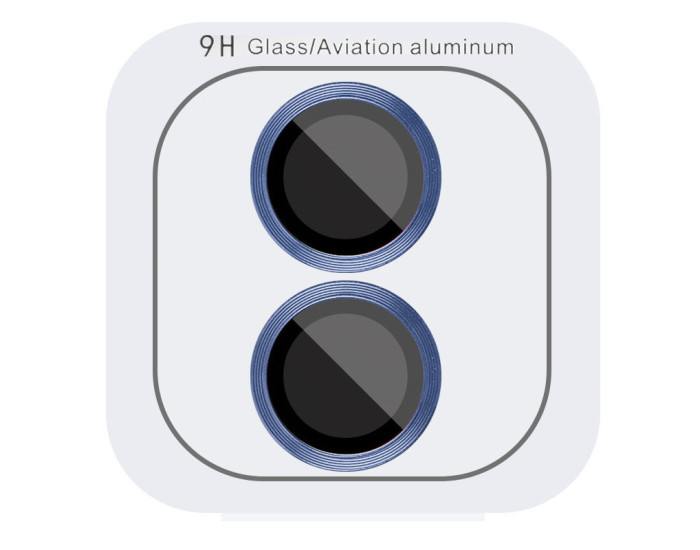 Защитное стекло Camera Metal на камеру iPhone 16 /16 Plus, Blue