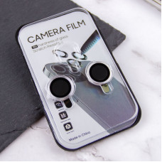 Защитное стекло Metal Classic на камеру iPhone 15 /15 Plus (Серебряный / Silver)