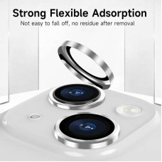 Защитное стекло Metal Classic на камеру iPhone 15 /15 Plus (Серебряный / Silver)