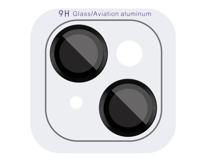 Защитное стекло Metal Classic на камеру iPhone 15 /15 Plus (Черный / Midnight)
