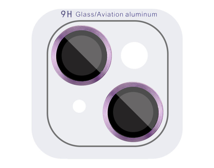 Защитное стекло Metal Classic на камеру iPhone 14/14 Plus (Фиолетовый / Purple)