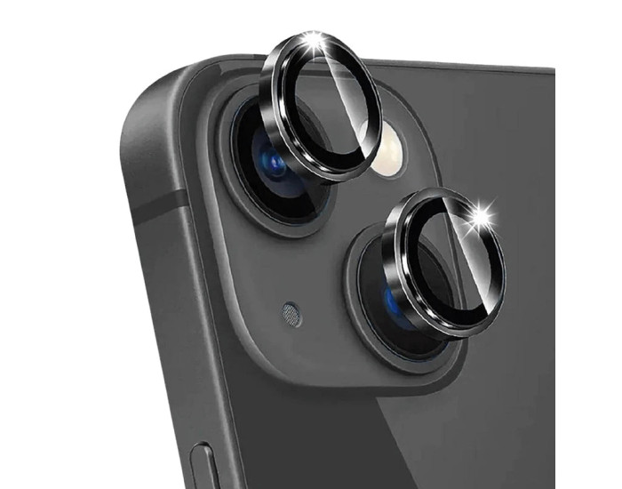 Защитное стекло Metal Classic на камеру iPhone 14/14 Plus (Черный / Midnight)