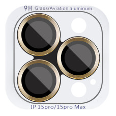 Защитное стекло Metal Classic на камеру iPhone 15 Pro/15 Pro Max (Золотой / Gold)