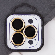 Защитное стекло Metal Classic на камеру iPhone 15 Pro/15 Pro Max (Золотой / Gold)