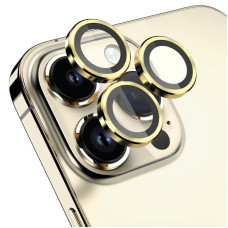 Защитное стекло Metal Classic на камеру iPhone 15 Pro/15 Pro Max (Золотой / Gold)