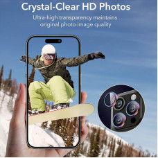 Защитное стекло Metal Classic на камеру iPhone 15 Pro/15 Pro Max (Сиреневый / Rainbow)