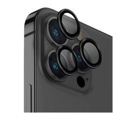 Защитное стекло Metal Classic на камеру iPhone 15 Pro/15 Pro Max (Черный / Midnight)