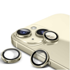 Защитное стекло Metal Classic на камеру iPhone 15/15 Plus (Золотой / Gold)