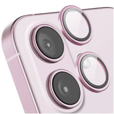 Защитное стекло Metal Classic на камеру iPhone 16 /16 Plus (Розовый / Pink)