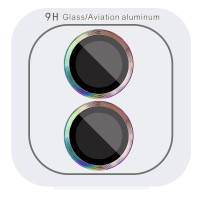 Захисне Скло Metal Classic на камеру iPhone 16 /16 Plus (Бузковий / Rainbow)