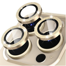 Защитное стекло Metal Sparkles на камеру iPhone 15 Pro/15 Pro Max (Золотой / Gold)