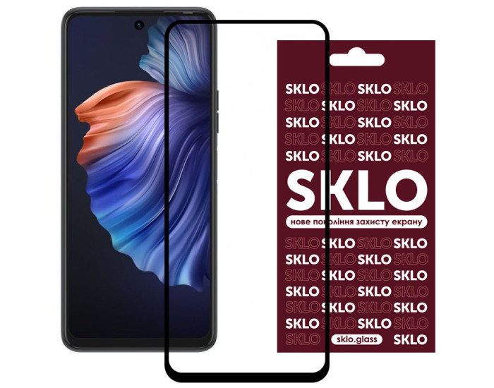 Защитное стекло SKLO Tecno Camon 18 /18P, черный