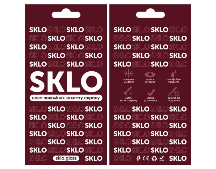 Защитное стекло SKLO Tecno Camon 18 /18P, черный