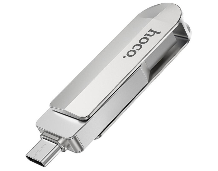 Флешка USB-A/C Hoco UD10 Metal Flash 2in1 USB 3.0/Type-C 32GB Gray