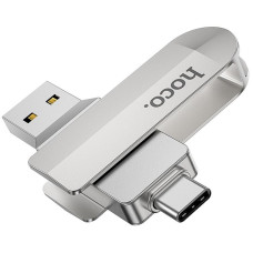 Флешка USB-A/C Hoco UD10 Metal Flash 2in1 USB 3.0/Type-C 128GB Gray