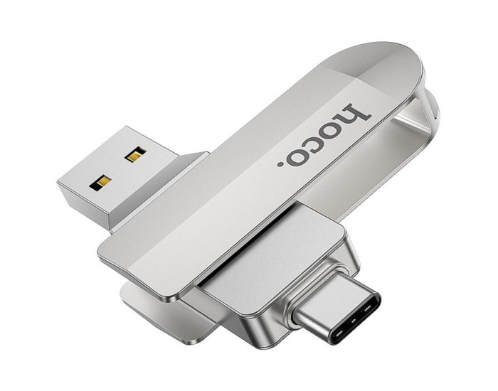 Флешка USB-A/C Hoco UD10 Metal Flash 2in1 USB 3.0/Type-C 64GB, сіра